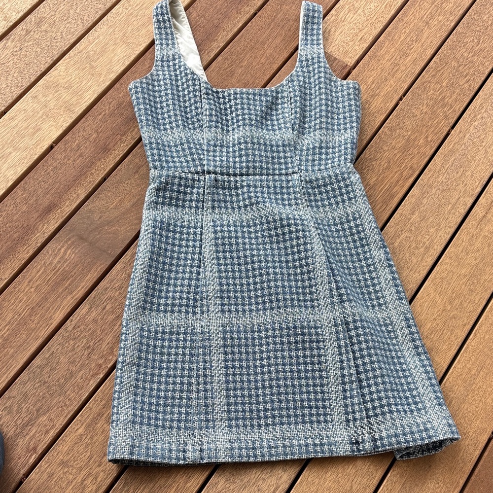 GRLFRND Plaid Blue and White Mini Dress